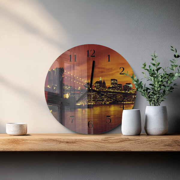 Round wall clock Horizontal Bridge