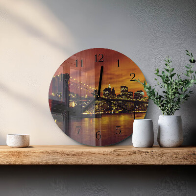 Round wall clock Horizontal Bridge