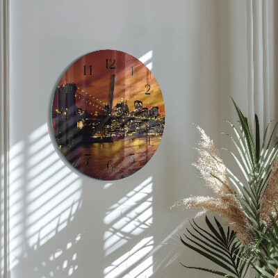 Round wall clock Horizontal Bridge