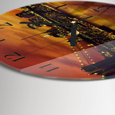 Round wall clock Horizontal Bridge