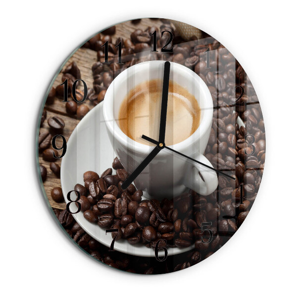 Round wall clock Cup of Coffee