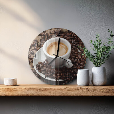 Round wall clock Cup of Coffee