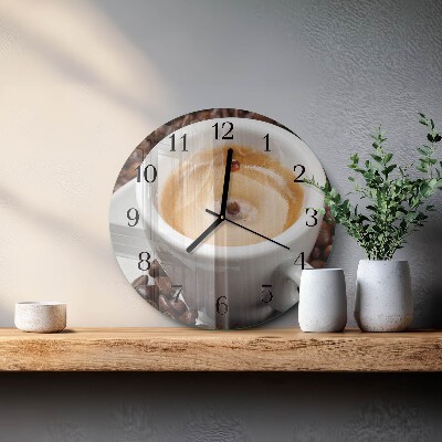 Round wall clock Cup of Coffee