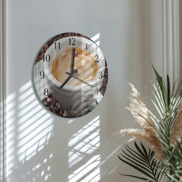 Round wall clock Cup of Coffee