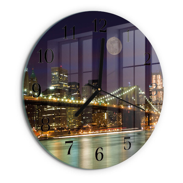 Round wall clock Horizontal Bridge