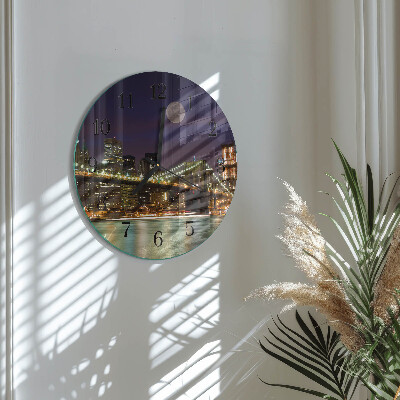 Round wall clock Horizontal Bridge