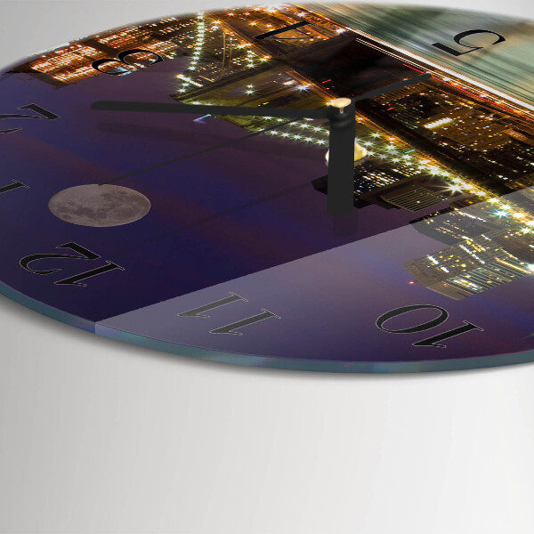 Round wall clock Horizontal Bridge