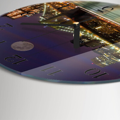 Round wall clock Horizontal Bridge