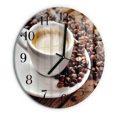Round wall clock Cup of Coffee