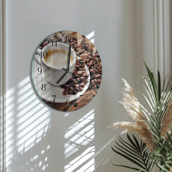 Round wall clock Cup of Coffee