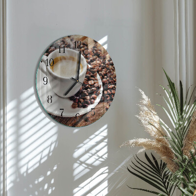Round wall clock Cup of Coffee