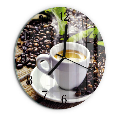 Round wall clock Cup of Coffee