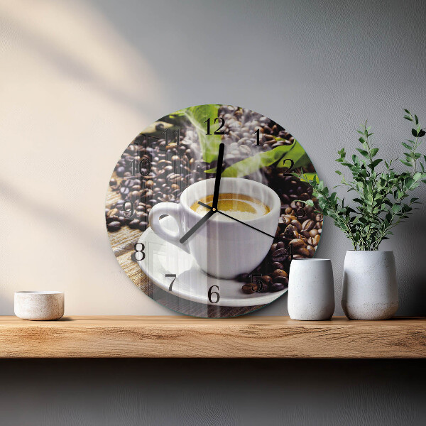 Round wall clock Cup of Coffee
