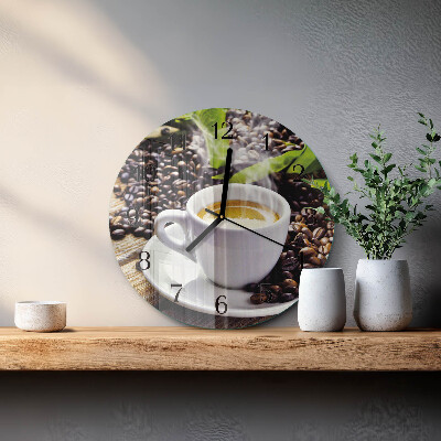 Round wall clock Cup of Coffee