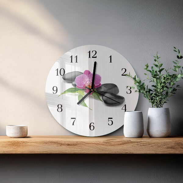 Round wall clock Orchid