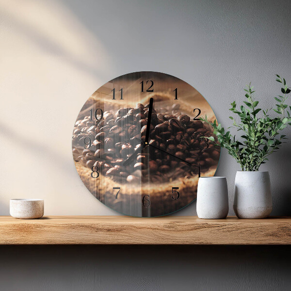 Round wall clock Coffee Beans