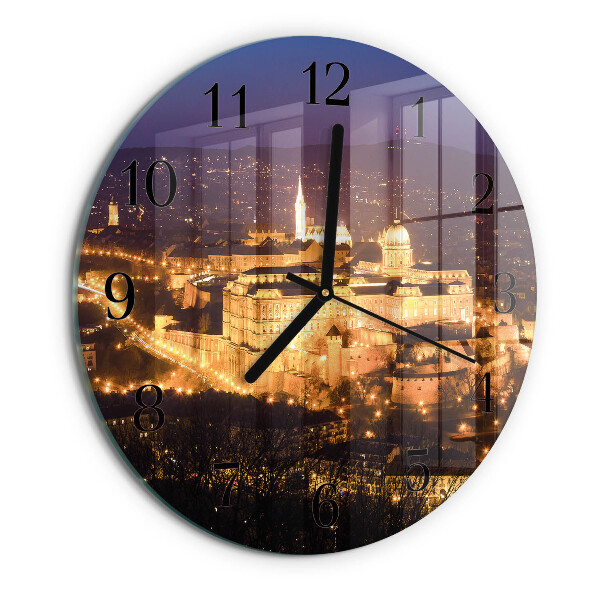 Round wall clock City of Budapest