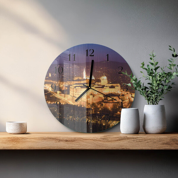 Round wall clock City of Budapest