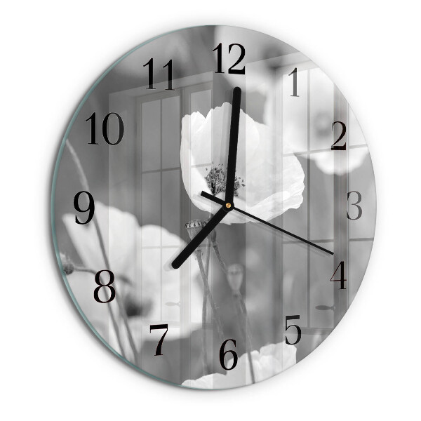 Round wall clock Poppies