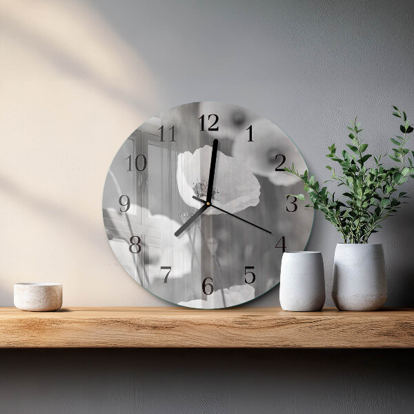 Round wall clock Poppies