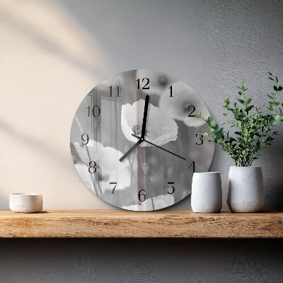Round wall clock Poppies