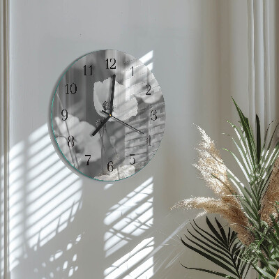 Round wall clock Poppies