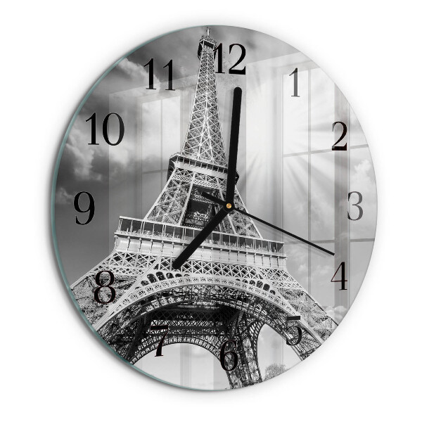 Round wall clock Eiffel Tower Paris