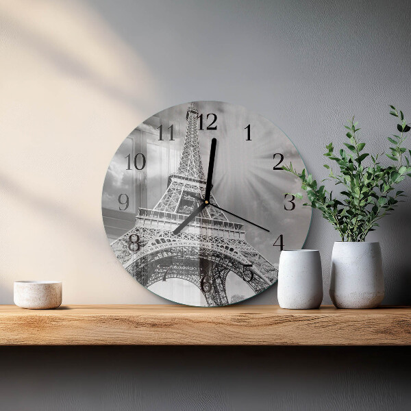 Round wall clock Eiffel Tower Paris