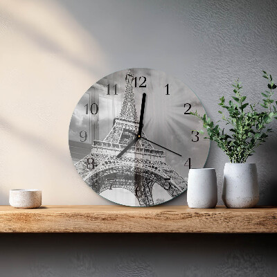 Round wall clock Eiffel Tower Paris