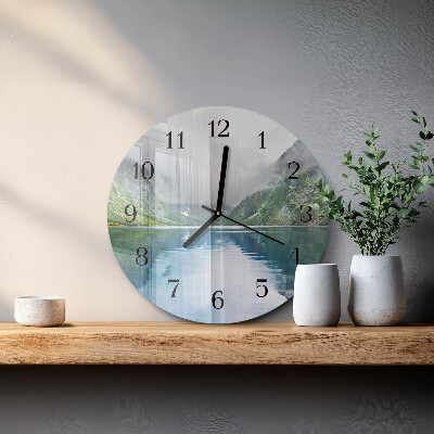 Round wall clock Mountain Lake