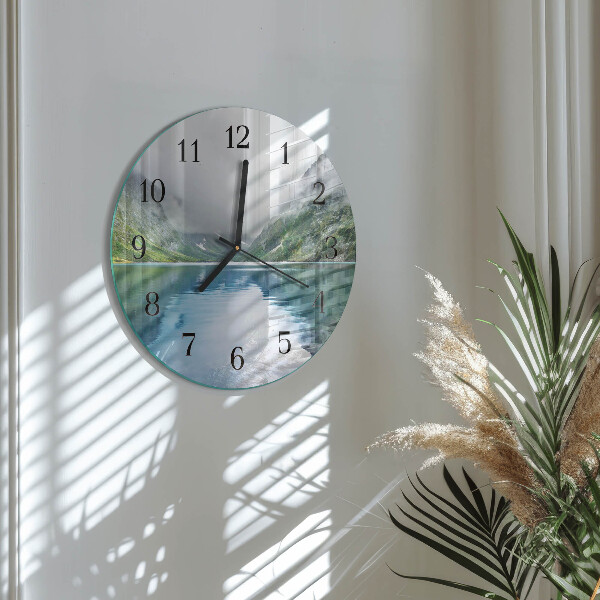 Round wall clock Mountain Lake