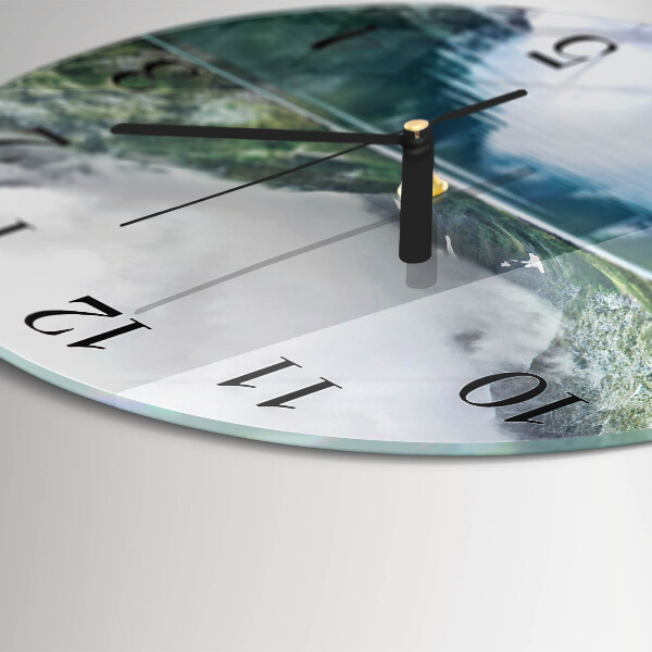 Round wall clock Mountain Lake