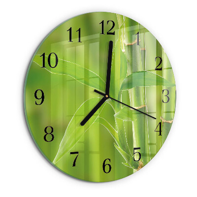 Round wall clock Bamboo Plant