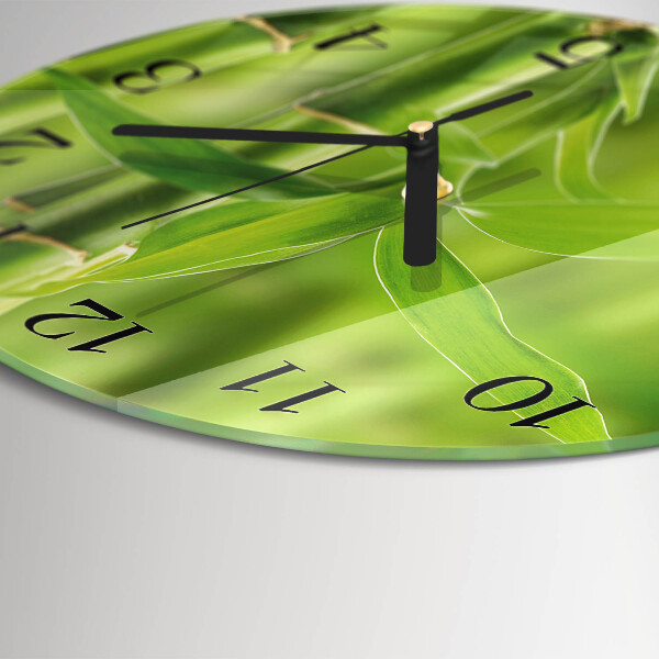 Round wall clock Bamboo Plant