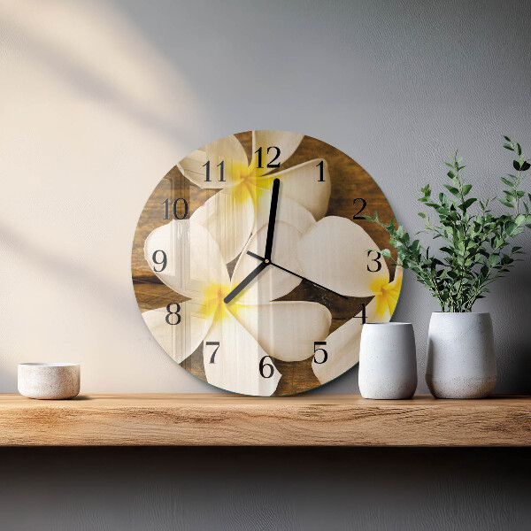 Round wall clock Flowers
