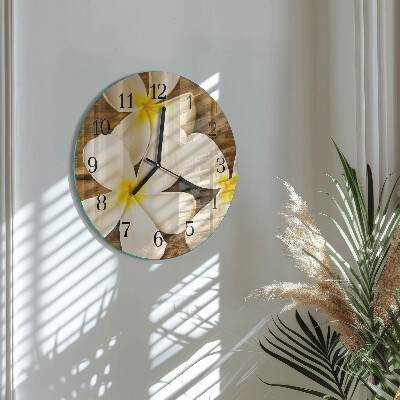 Round wall clock Flowers