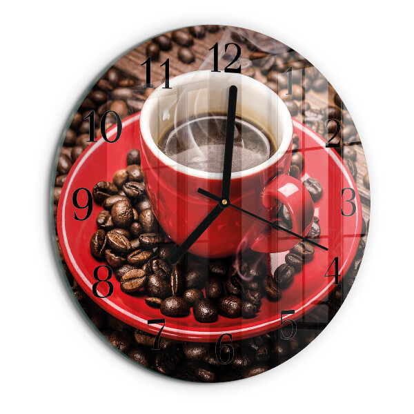 Round wall clock Cup of Coffee