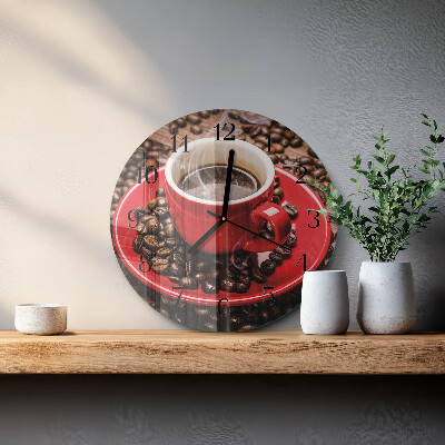 Round wall clock Cup of Coffee