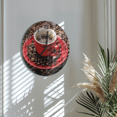 Round wall clock Cup of Coffee