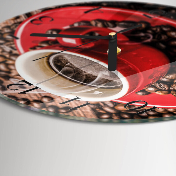 Round wall clock Cup of Coffee