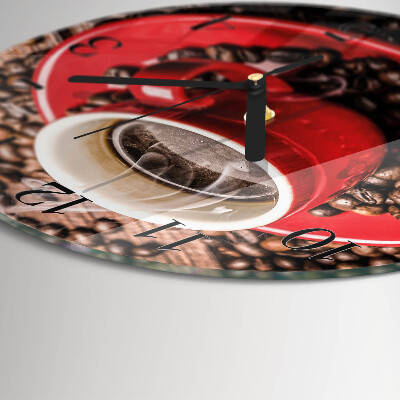 Round wall clock Cup of Coffee