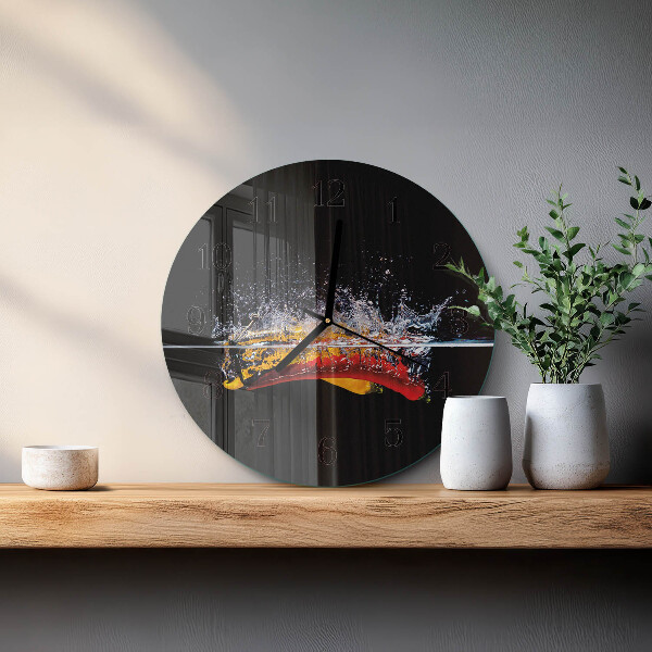 Round wall clock Chili peppers