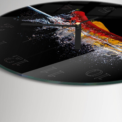 Round wall clock Chili peppers