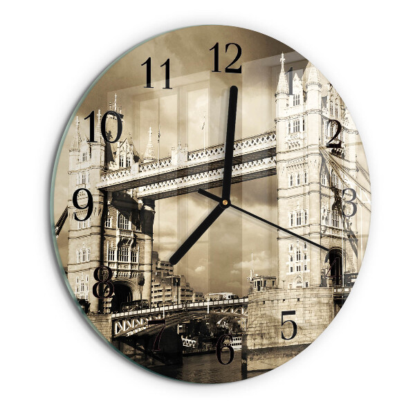 Round wall clock London Bridge Sepia