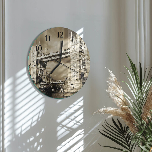 Round wall clock London Bridge Sepia