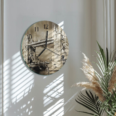 Round wall clock London Bridge Sepia