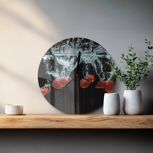 Round wall clock Strawberries