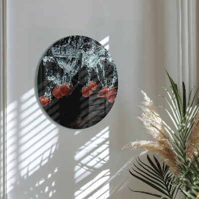 Round wall clock Strawberries
