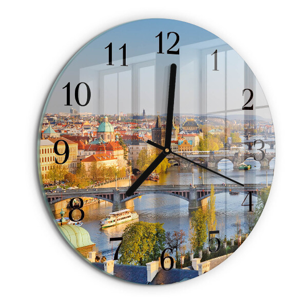Round wall clock City of Prague