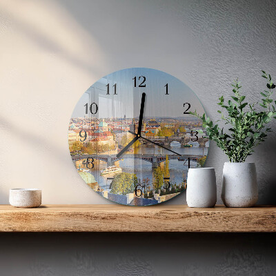 Round wall clock City of Prague